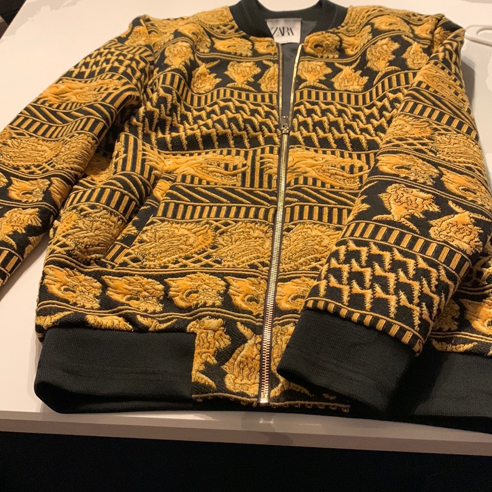 Gold and black zipper designer jacket